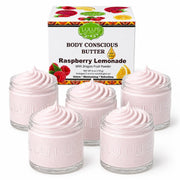Lulu’s Holistics Almond Coconut Glowing Whipped Body Butter with Raw African Yellow Shea Base Lotion & Moisturizer White Smoke Raspberry / 5-Pack