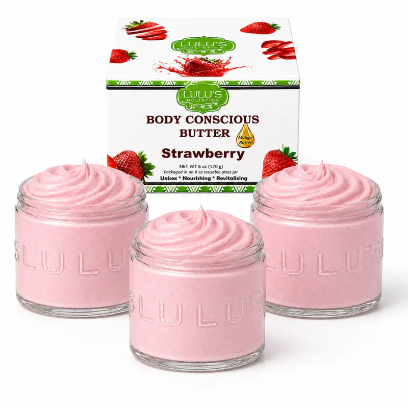 Lulu’s Holistics Orange Vitamin C Whipped Mango Body Butter – Non-Greasy, Radiant Skin Lotion & Moisturizer White Smoke Strawberry / 3-Pack