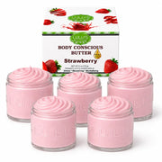 Lulu’s Holistics Refined Unscented Whipped Body Butter – Gentle, Everyday Hydration Lotion & Moisturizer White Smoke Strawberry / 5-Pack