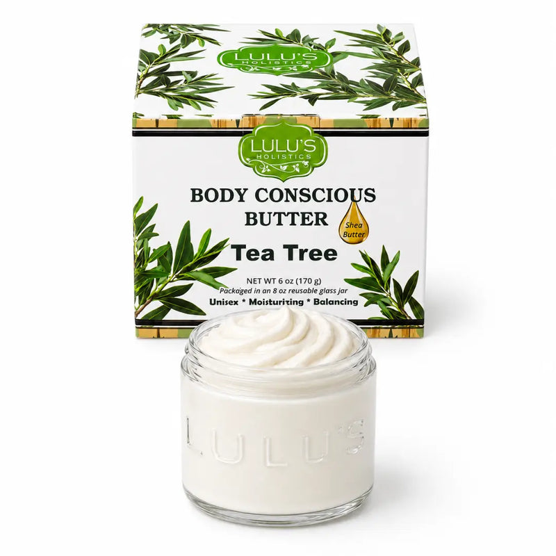 Lulu’s Holistics 100% Raw African Unrefined Yellow Shea Butter – Pure, Natural Moisture Lotion & Moisturizer White Smoke Tea Tree / 1-Jar
