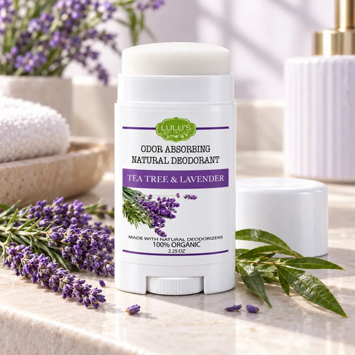 Lulu’s Holistics Tea Tree & Lavender Deodorant – Natural Odor Protection Deodorant Light Gray 1 (2.65oz tube),2 (2.65oz tubes),3 (2.65oz tubes),4 (2.65oz tubes)