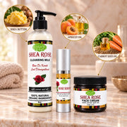 Lulu’s Holistics Rose Radiance Skin Trio – Cleanse, Hydrate & Brighten Facial Cleanser Tan