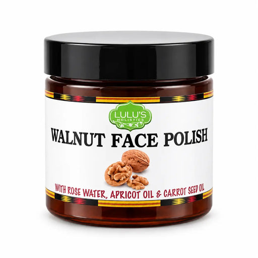 Lulu’s Holistics Walnut Face Polish – Polishing & Skin Smoothing Scrub facial scrub White Smoke 1 (4oz jar),2 (4oz jars),3 (4oz jars),4 (4oz jars)
