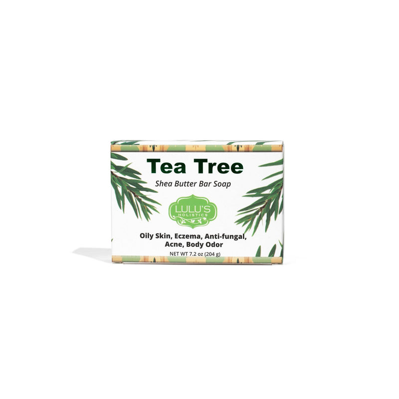 Lulu’s Holistics Tea Tree Shea Butter Bar Soap – Clarifying Cleanse Bar soap White Smoke 1 Bar,2 Bars,3 Bars,4 Bars,20 Bars (bulk)