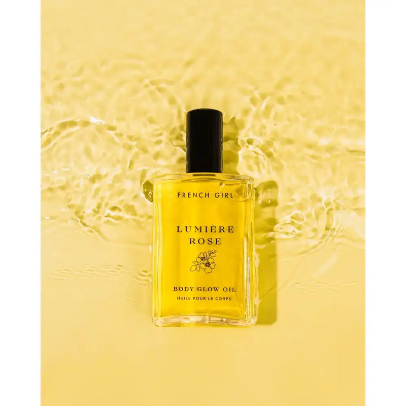 FRENCH GIRL Lumière Body Glow Oil Rose - 3.4 Oz Body Oil Light Goldenrod