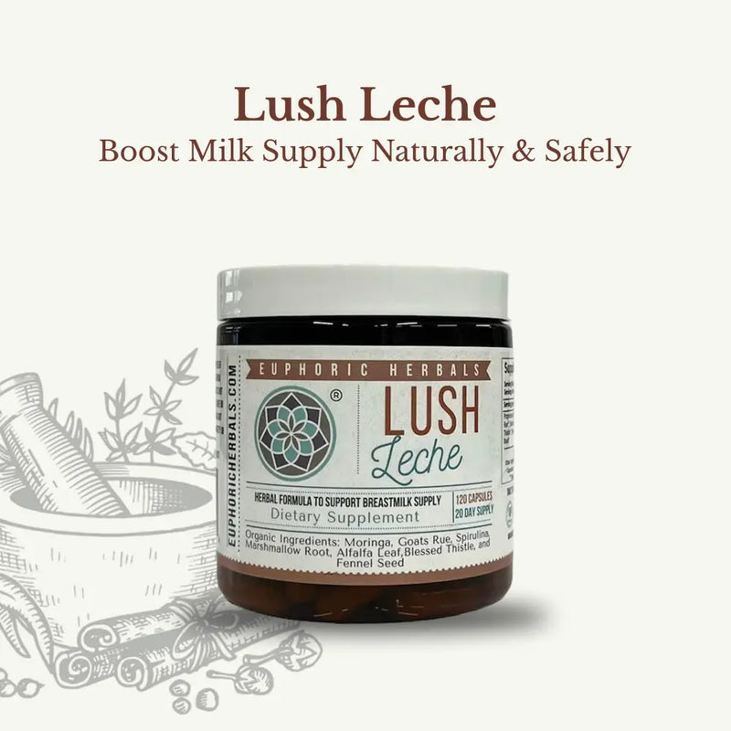 Euphoric Herbals Lush Leche - Breastfeeding Supplement Breastfeeding Capsules White Smoke 7-10 Day Supply,15-20 Day Supply,30-40 Day Supply
