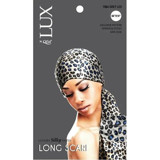 VIP Extensions Lux by Qfitt Long Scarf (7084) Hair Accessories Dim Gray Grey Leo