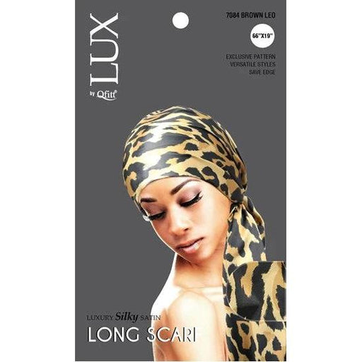 VIP Extensions Lux by Qfitt Long Scarf (7084) Hair Accessories Dim Gray Brown Leo