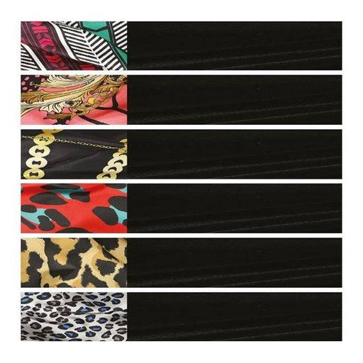 VIP Extensions Lux by Qfitt Velvet Tie Bonnet (L-XL) Hair Accessories Black Black/Aztec,Black/Baroque,Black/Chain,Black/Brown Leo,Black/Grey Leo