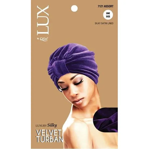 VIP Extensions LUX by Qfitt Velvet Turban Hair Accessories Dark Khaki PURPLE
