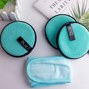 ZAQ Skin & Body ZAQ Reusable Makeup Remover Pads 4pack with Spa facial Headband Make Up Gray Green
