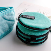 ZAQ Skin & Body ZAQ Reusable Makeup Remover Pads 4pack with Spa facial Headband Make Up Gray Pink,White,Black,Green,Purple,Grey,Soft Pink