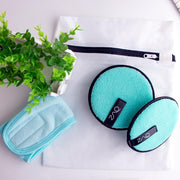 ZAQ Skin & Body ZAQ Reusable Makeup Remover Pads 4pack with Spa facial Headband Make Up Light Gray Pink,White,Black,Green,Purple,Grey,Soft Pink