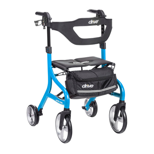 RIO Medical Supplies Nitro Sprint Rollator Rolling Walker, Tall, Blue White Smoke