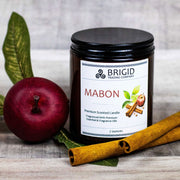 Brigid Trading Company Mabon Soy Wax Candle – McIntosh, Granny Smith, Apple Pie & Harvest Spices Premium Scented Candle Gray 7oz amber jar