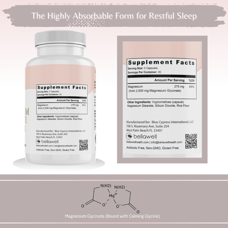 Bellawell Health Magnesium Glycinate - Cellular Balance by Bellawell Capsules Dark Gray