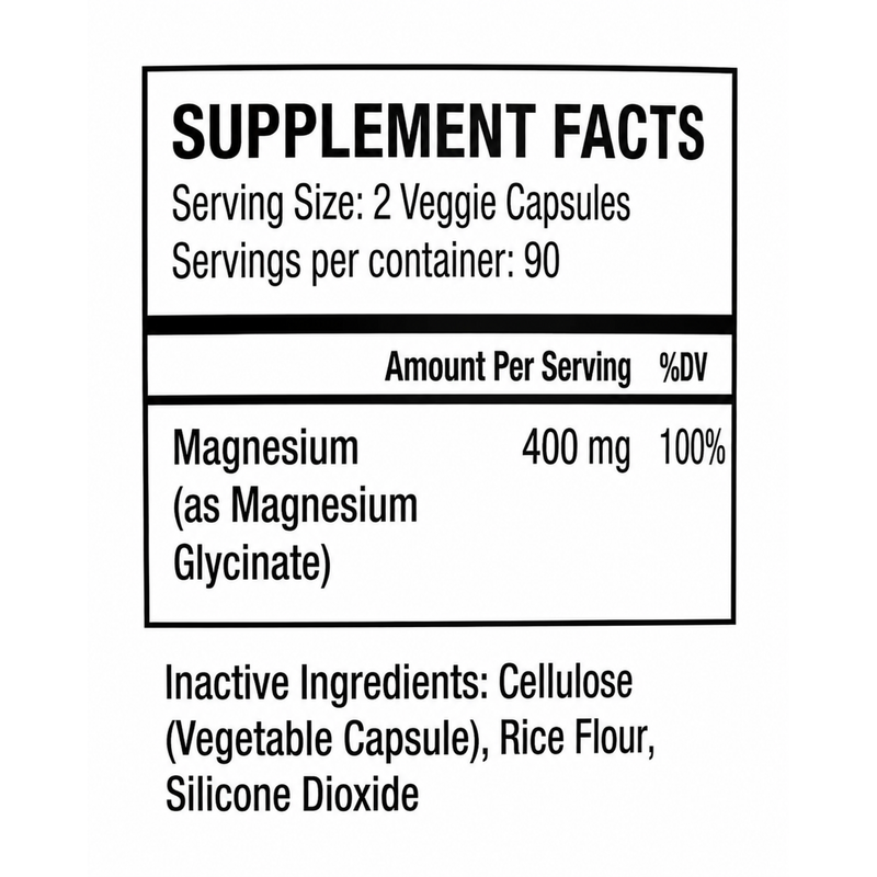 Energi Nutrition Magnesium Glycinate Supplement White Smoke