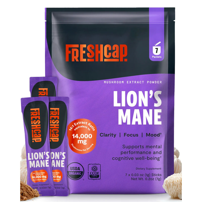 FreshCap Mushrooms Organic Lion’s Mane Mushroom Powder Powder White Smoke 60 Servings