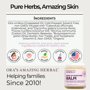 Ora's Amazing Herbal Make Up Remover Balm with Calendula, Fragrance Free Makeup Removers White Smoke Jar 4 oz,Jar 1 oz