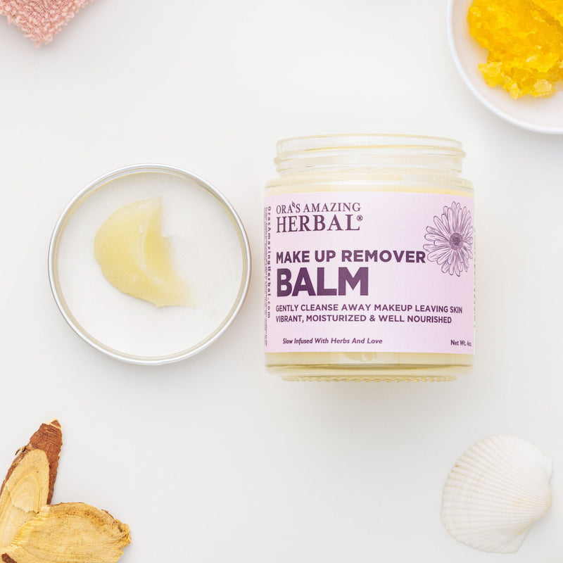 Ora's Amazing Herbal Make Up Remover Balm with Calendula, Fragrance Free Makeup Removers Lavender Jar 4 oz,Jar 1 oz