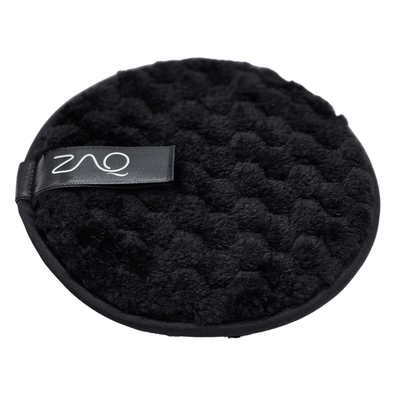 ZAQ Skin & Body Microfiber Makeup Remover Puff - Cleansing Puff Black White,Black