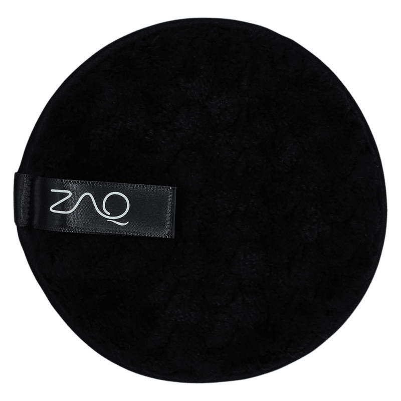 ZAQ Skin & Body Microfiber Makeup Remover Puff - Cleansing Puff Black White,Black