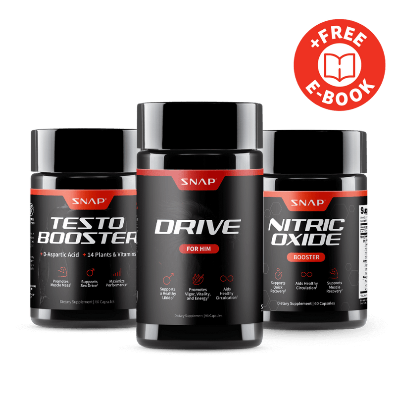 Snap Supplements Male Drive Stack + Free E-Book Black