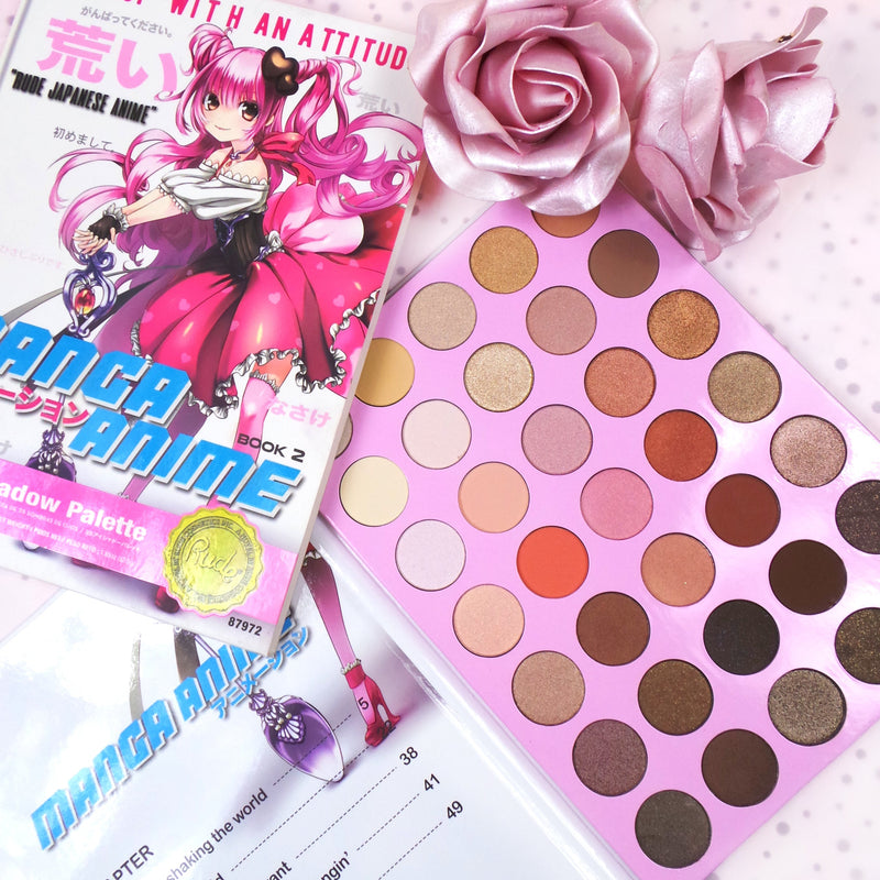 Rude Cosmetics Manga Anime Makeup 35 Eyeshadow Palette Book 2 Eyeshadow Palettes Misty Rose Manga Anime