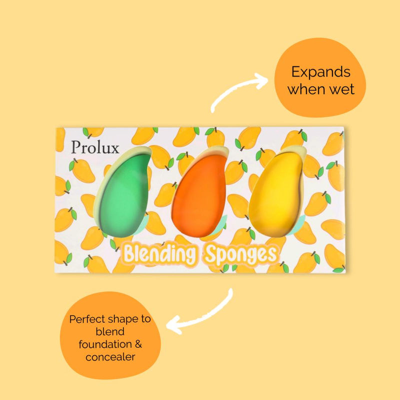 Prolux Cosmetics Mango Blending Sponge Set Light Goldenrod