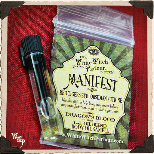 WhiteWitchParlour.com MANIFEST Elixir 1/3oz. BODY OIL Rollon. For Abundance, Attraction & Positivity. aromatherapy, perfume, oils Gray 1ml. SAMPLE