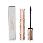 EpiLynx Mega Volume Vegan Mascara Black and Blue – Smudge-Proof with Handmade Diamond Case White Smoke Blue,Black