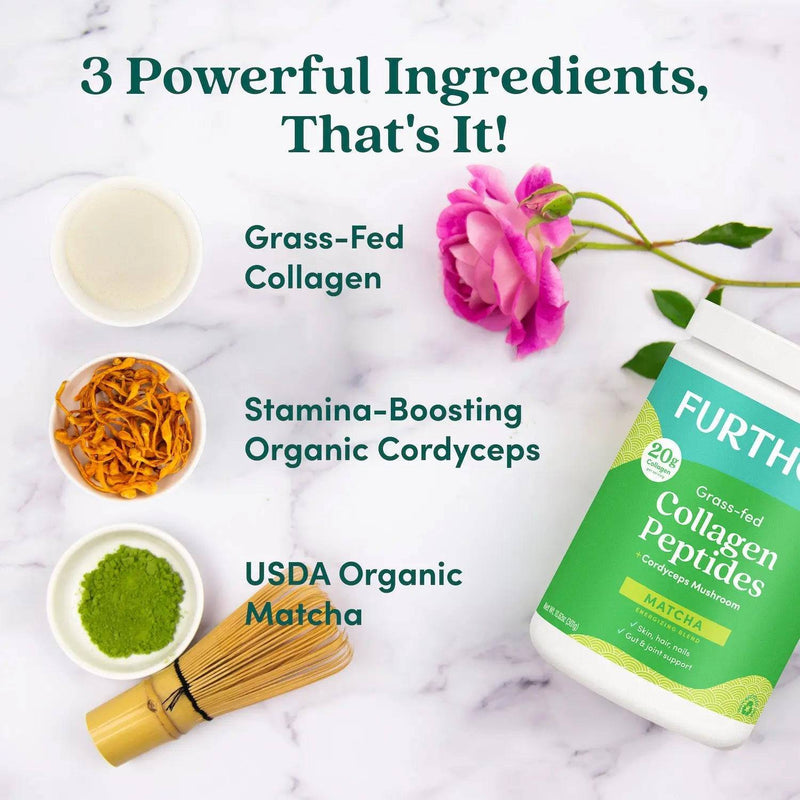 Further Food Matcha Collagen Peptides Powder Collagen Lavender 1 Pack,2 Pack,3 Pack