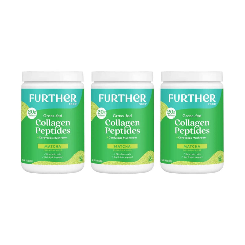 Further Food Matcha Collagen Peptides Powder Collagen Beige 3 Pack