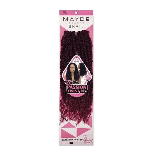 VIP Extensions Mayde Beauty Braid 2X Passion Twist, 18" Hair Extension White Smoke 1,1B,2,4,CherryWine,T530,T30,T27,TGrey