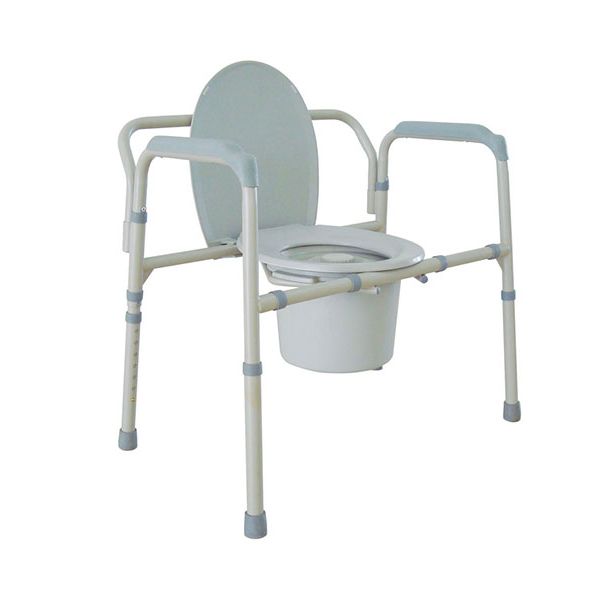 Bariatric Heavy-Duty Bariatric Commode Chair – Extra Large, 650 lb Weight Capacity Mobility & Accessibility White Smoke