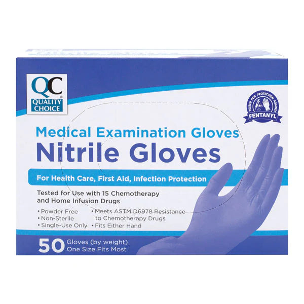 Quality choice Gloves - Nitrile Exam Gloves Latex Free OSFM, 50 ct, QC98724 Medical Supplies Lavender