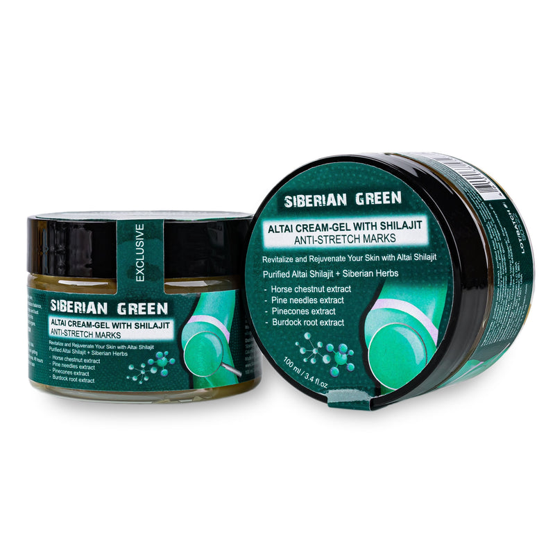 SiberianGreen.com Altai Anti-Stretch Mark Cream with Shilajit & Siberian Herbs – 100ml Massage Oil White Smoke