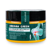 SiberianGreen.com Altai Cream-Gel “Warm Muscles & Joints” with Shilajit Pine Nut Essential Oils Resin and Herbs 100ml Massage Oil Black