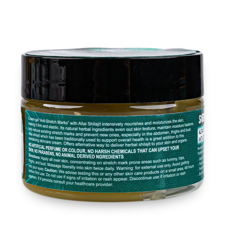 SiberianGreen.com Altai Anti-Stretch Mark Cream with Shilajit & Siberian Herbs – 100ml Massage Oil Black