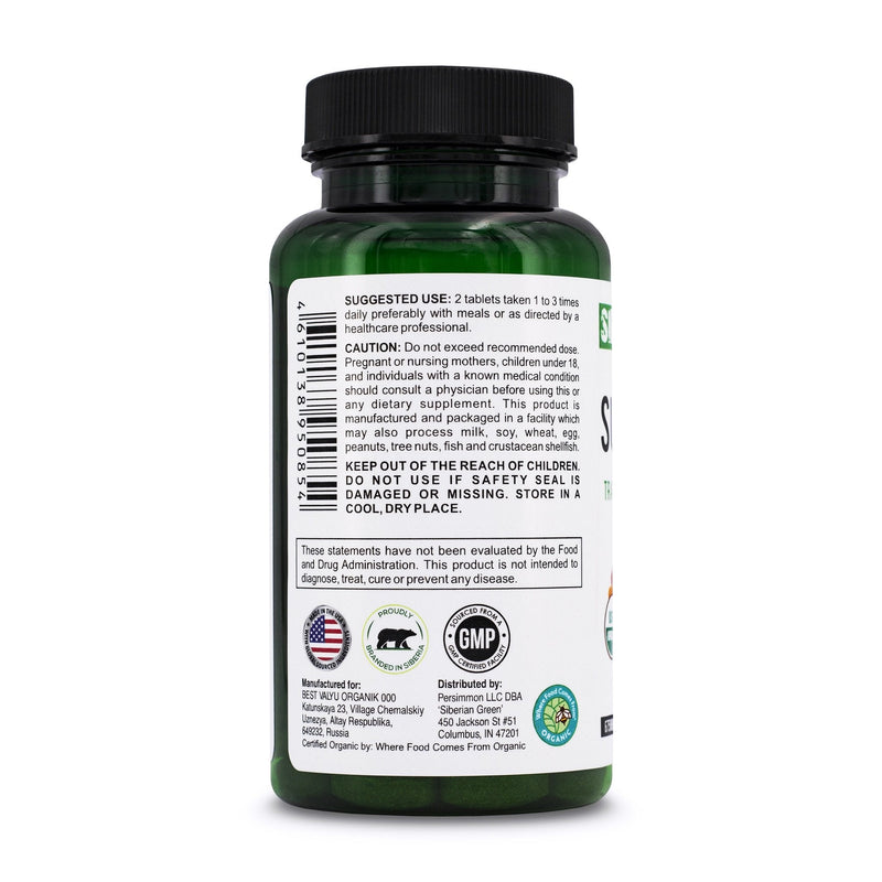 SiberianGreen.com 28 Organic Superfood Tablets – Essential Greens, Fruits & Veggies Herbs Gray