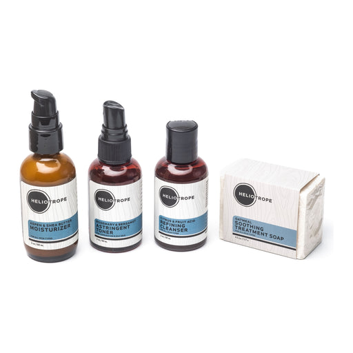 Heliotrope San Francisco Face Care Travel Sampler Box / Kit Dark Slate Gray Organic Aloe & Lavender Cleanser / Olive Leaf & Neroli Moisturizer / Pomegranate & White Tea Revitalizing Toner,Organic Aloe & Lavender Cleanser / Olive Leaf & Neroli Moisturizer / Rosewater & Witch Hazel Purifying Toner,Organic Aloe & Lavender Cleanser /