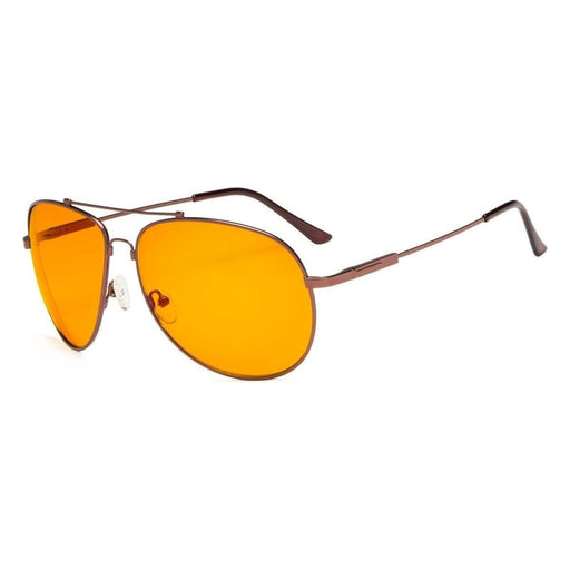 eyekeeper.com Memory Titanium Blue Light Blocking Eyeglasses DS1802 Eyeglasses Orange Brown / without magnification