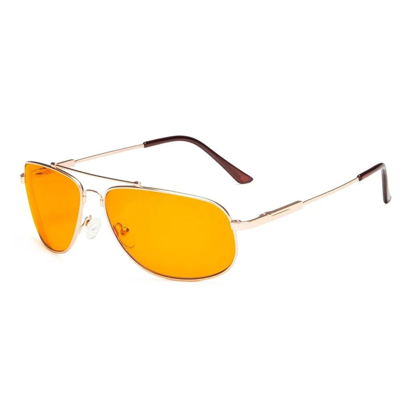 eyekeeper.com Memory Titanium Frame Blue Light Blocking Eyeglasses DS1803 Eyeglasses White Smoke Gold / without magnification
