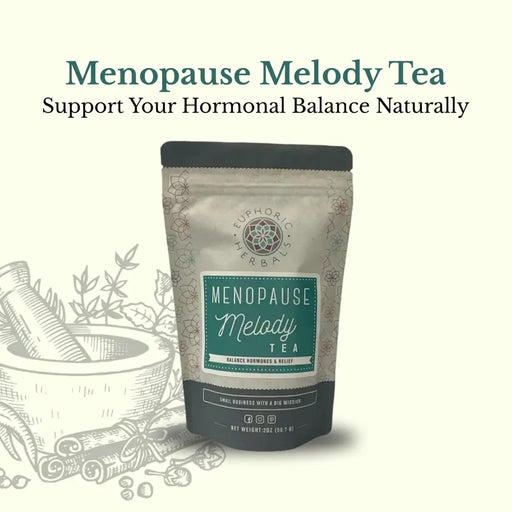 Euphoric Herbals Menopause Melody Tea Herbal Tea Seashell 60 Cup Servings,30 Cup Servings