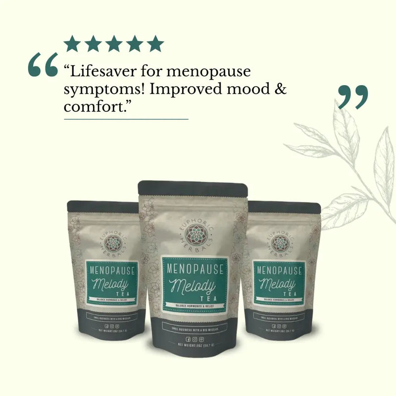 Euphoric Herbals Menopause Melody Tea Herbal Tea Seashell 60 Cup Servings,30 Cup Servings