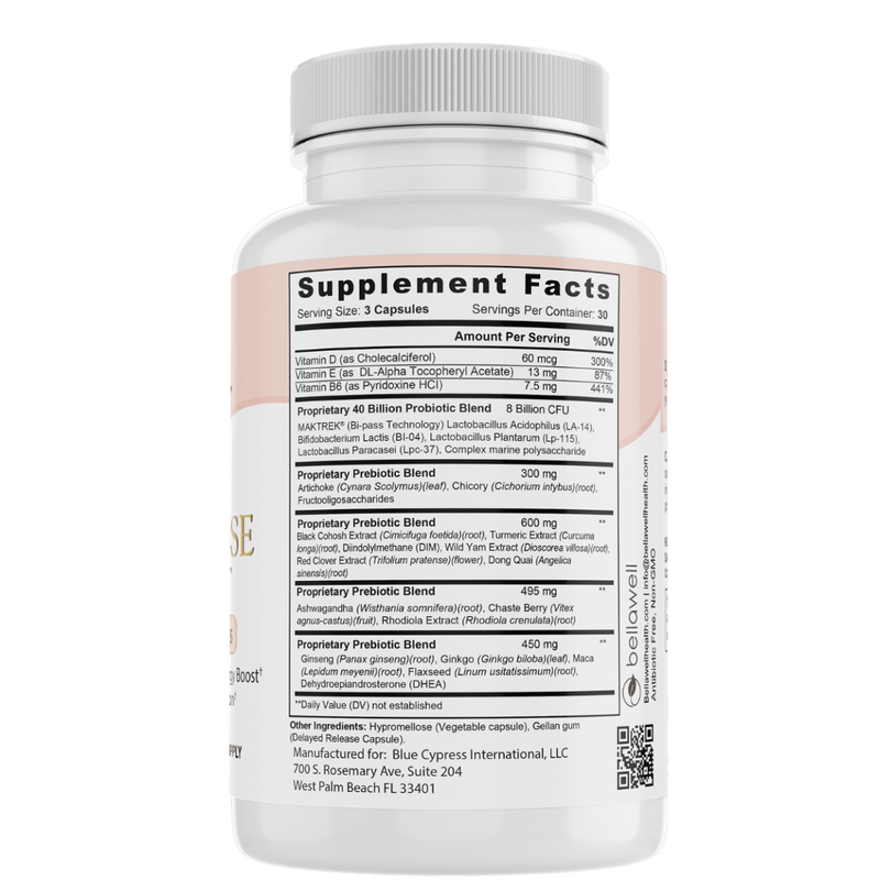 Bellawell Health Menopause Support: - A Thoughtful Blend of Ingredients by Bellawell Capsules Light Gray
