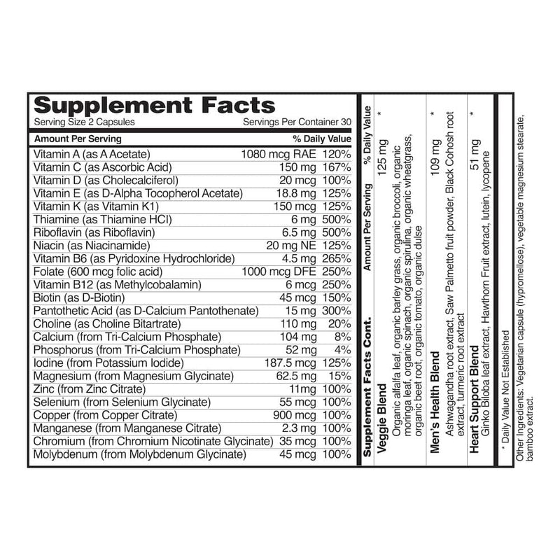 Snap Supplements Daily Multivitamin for Men White Smoke
