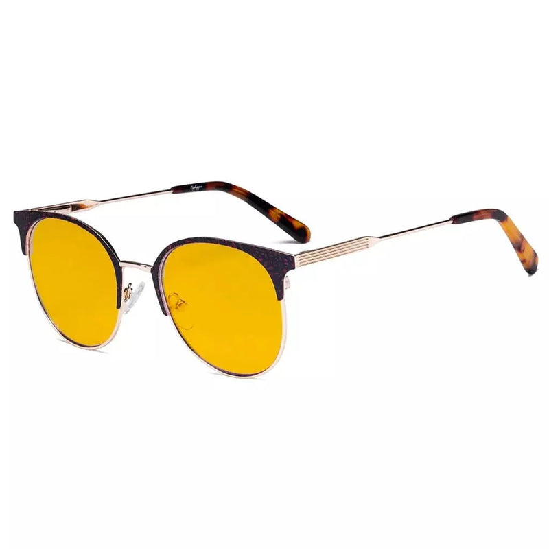 eyekeeper.com Metal Frame Blue Light Blocking Eyeglasses LX19001-BB90 Eyeglasses White Smoke Gold Tortoise / without magnification