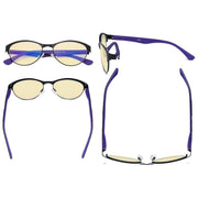 eyekeeper.com Metal Frame Cat-eye Blue Light Blocking Eyeglasses TM17004 Eyeglasses Dark Slate Gray Black Purple / without magnification,Blue / without magnification,Gold Brown / without magnification,Red / without magnification