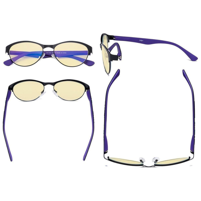 eyekeeper.com Metal Frame Cat-eye Blue Light Blocking Eyeglasses TM17004 Eyeglasses Dark Slate Gray Black Purple / without magnification,Blue / without magnification,Gold Brown / without magnification,Red / without magnification